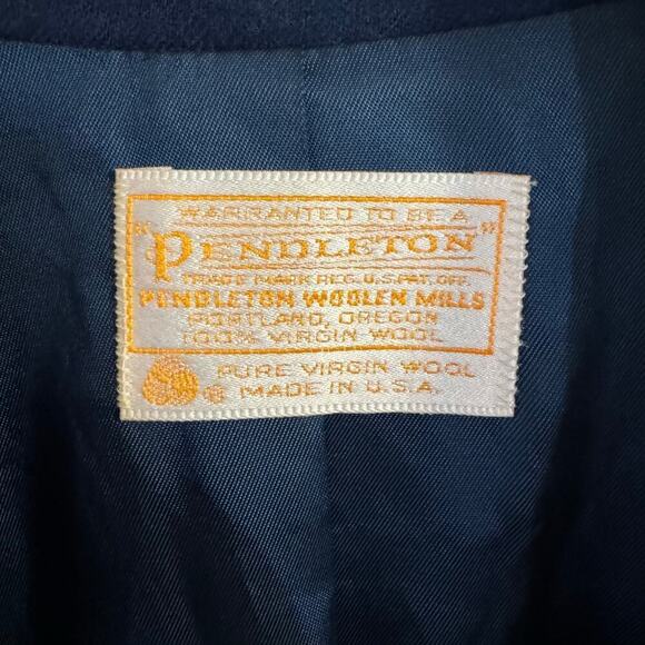 Vintage Pendleton Women’s Pure Virgin Wool Lined Blazer Size 16 Blue USA Made - Picture 5 of 10